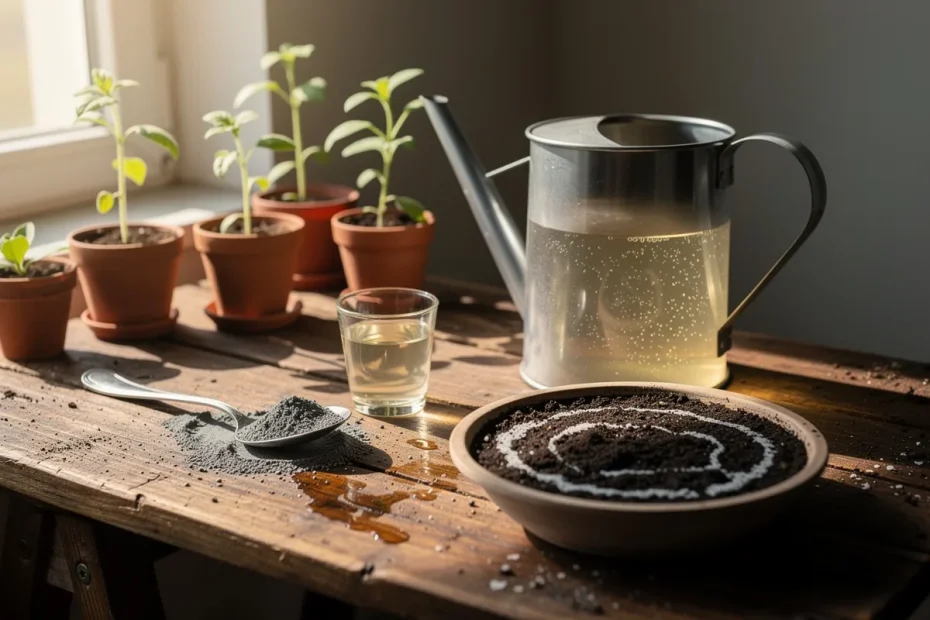 O segredo para mudas fortes é uma colher de vinagre e um punhado de cinzas